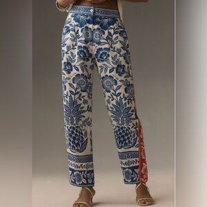 Farm Rio floral linen trousers
